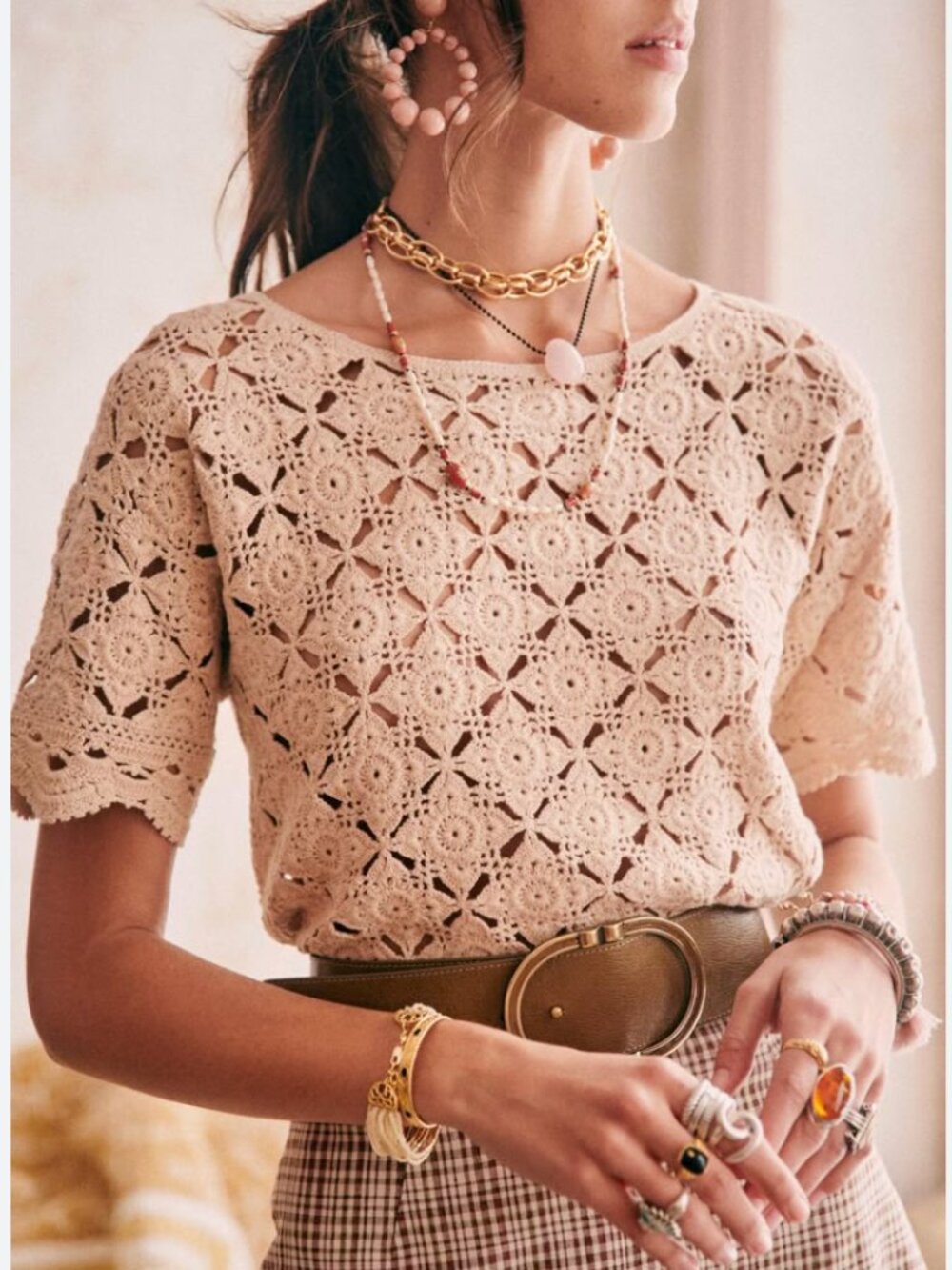 Sezane Dorine Crotchet Top